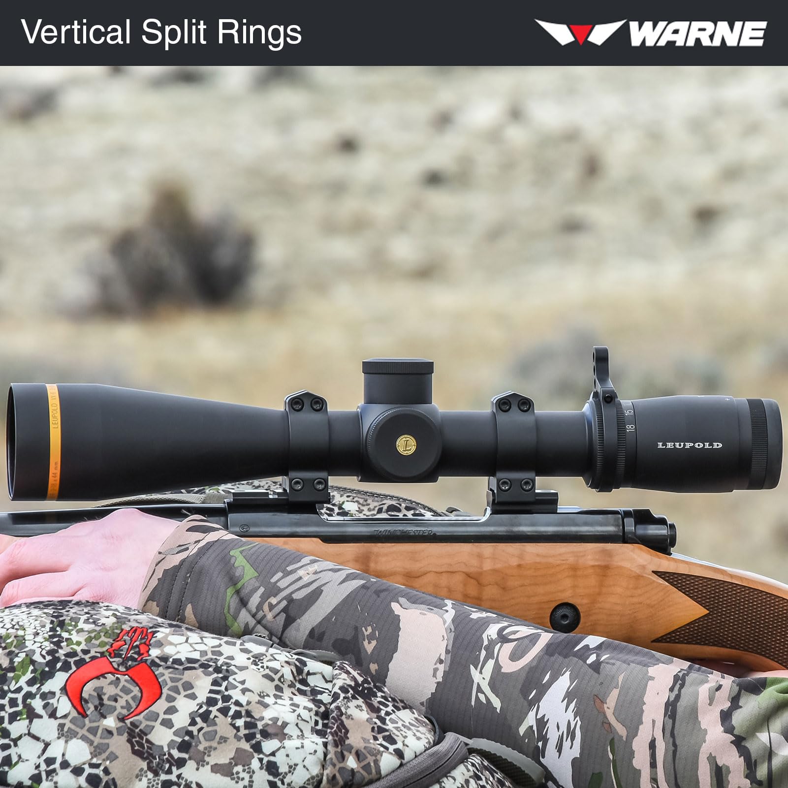 Warne Scope Mounts Medium Matte Permanent Attach Rings (30mm